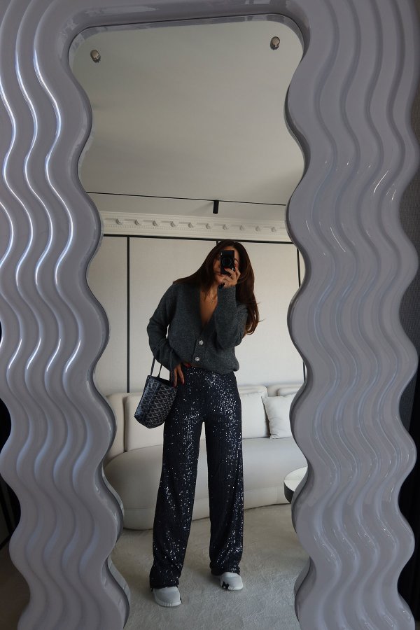 Beli Lastikli Pul Payetli Pantolon