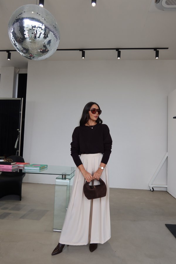 Pileli Geniş Kalıp Pantolon