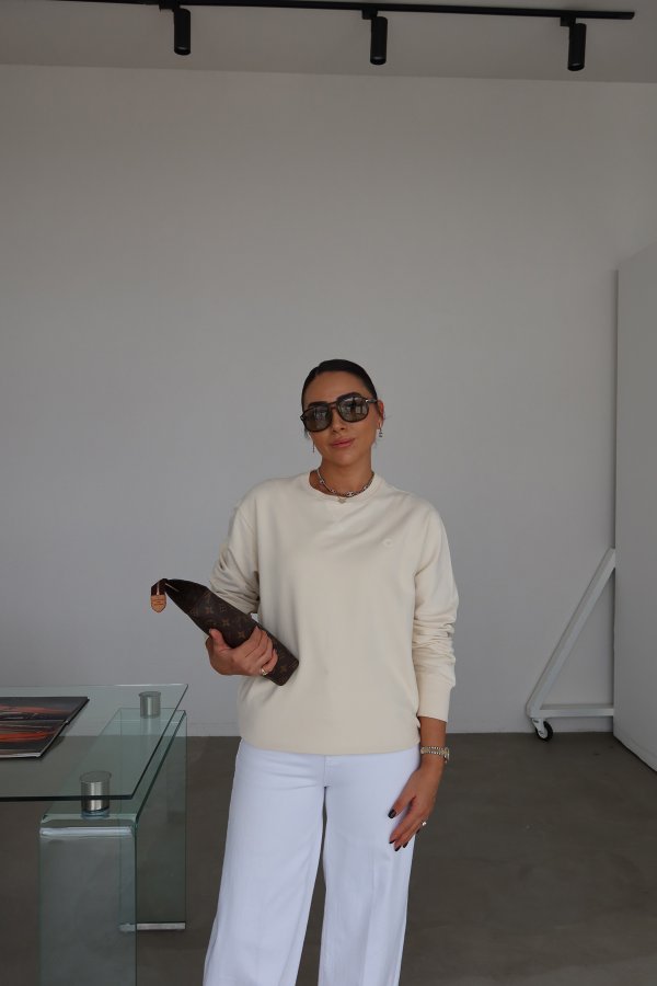 Bisiklet Yaka Oversize Basic Sweat
