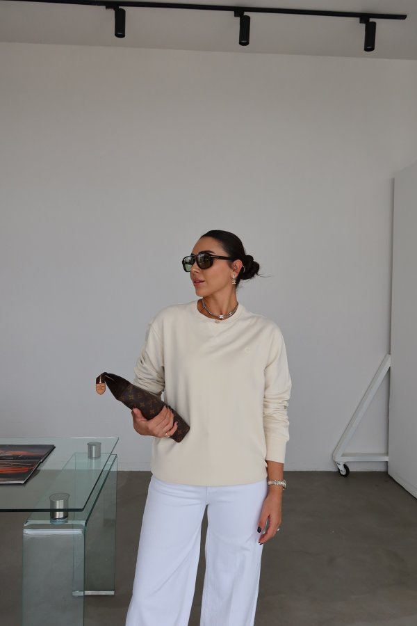 Bisiklet Yaka Oversize Basic Sweat