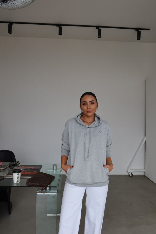 Kapüşonlu Oversize Basic Sweat