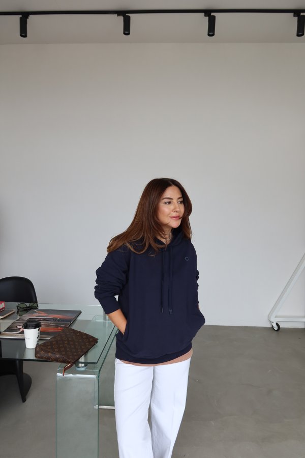 Kapüşonlu Oversize Basic Sweat