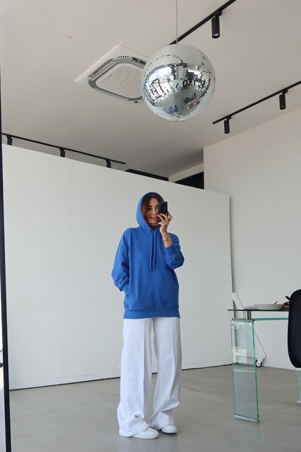 Kapüşonlu Oversize Basic Sweat