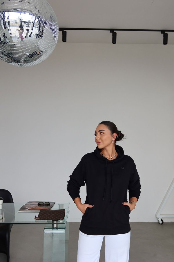 Kapüşonlu Oversize Basic Sweat