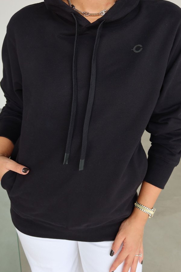 Kapüşonlu Oversize Basic Sweat