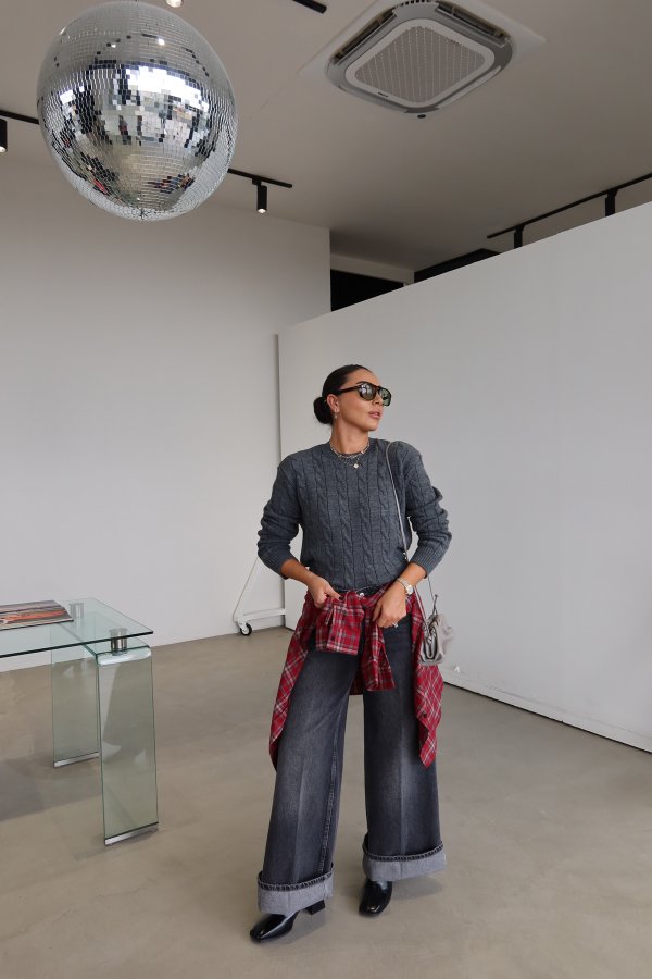 Yıkamalı Süper Wideleg Jean
