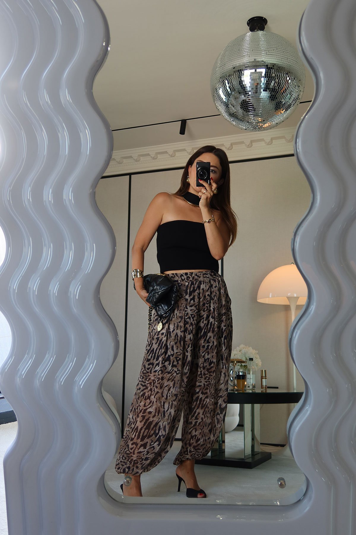 Leopar Desen Şalvar Pantolon