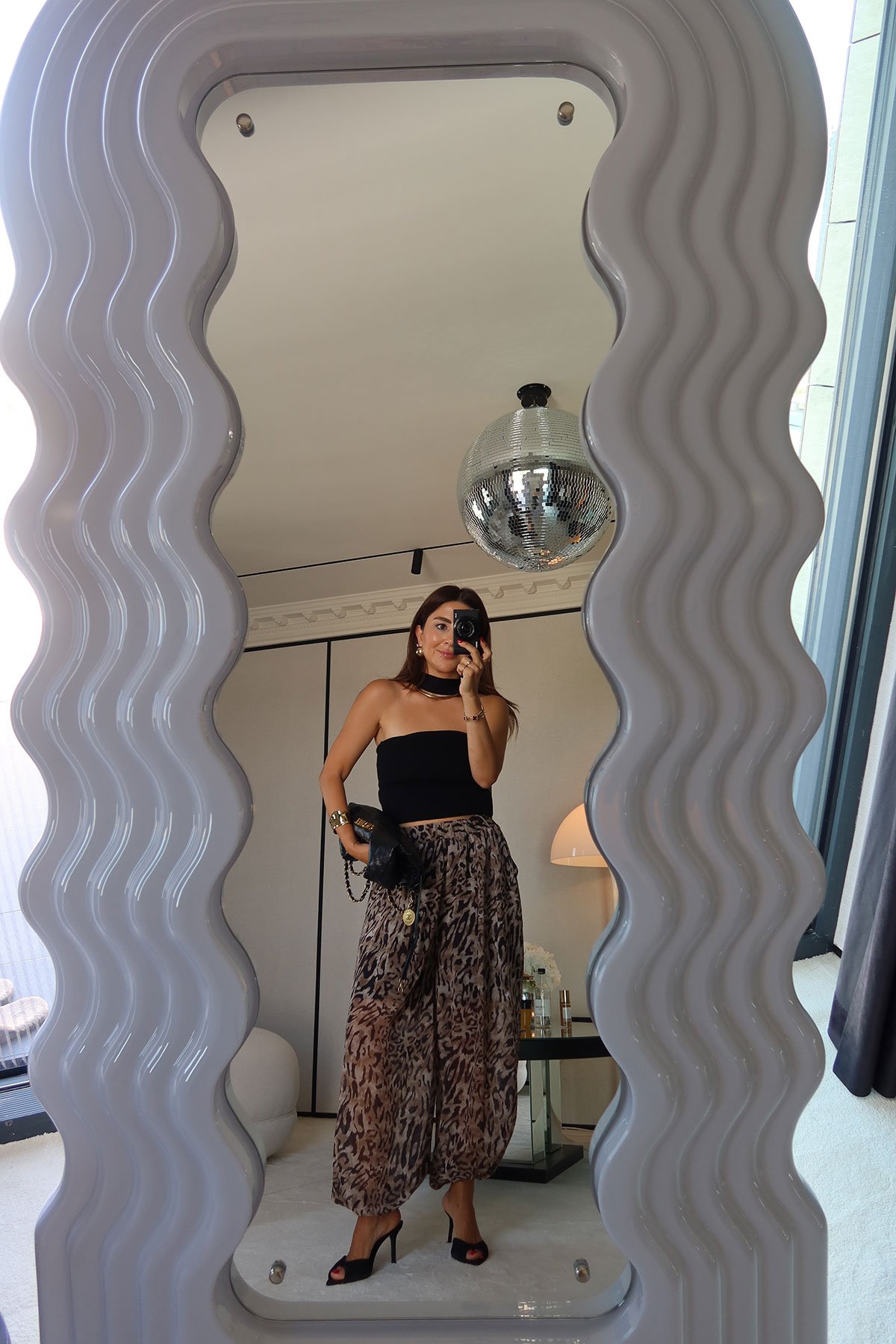 Leopar Desen Şalvar Pantolon