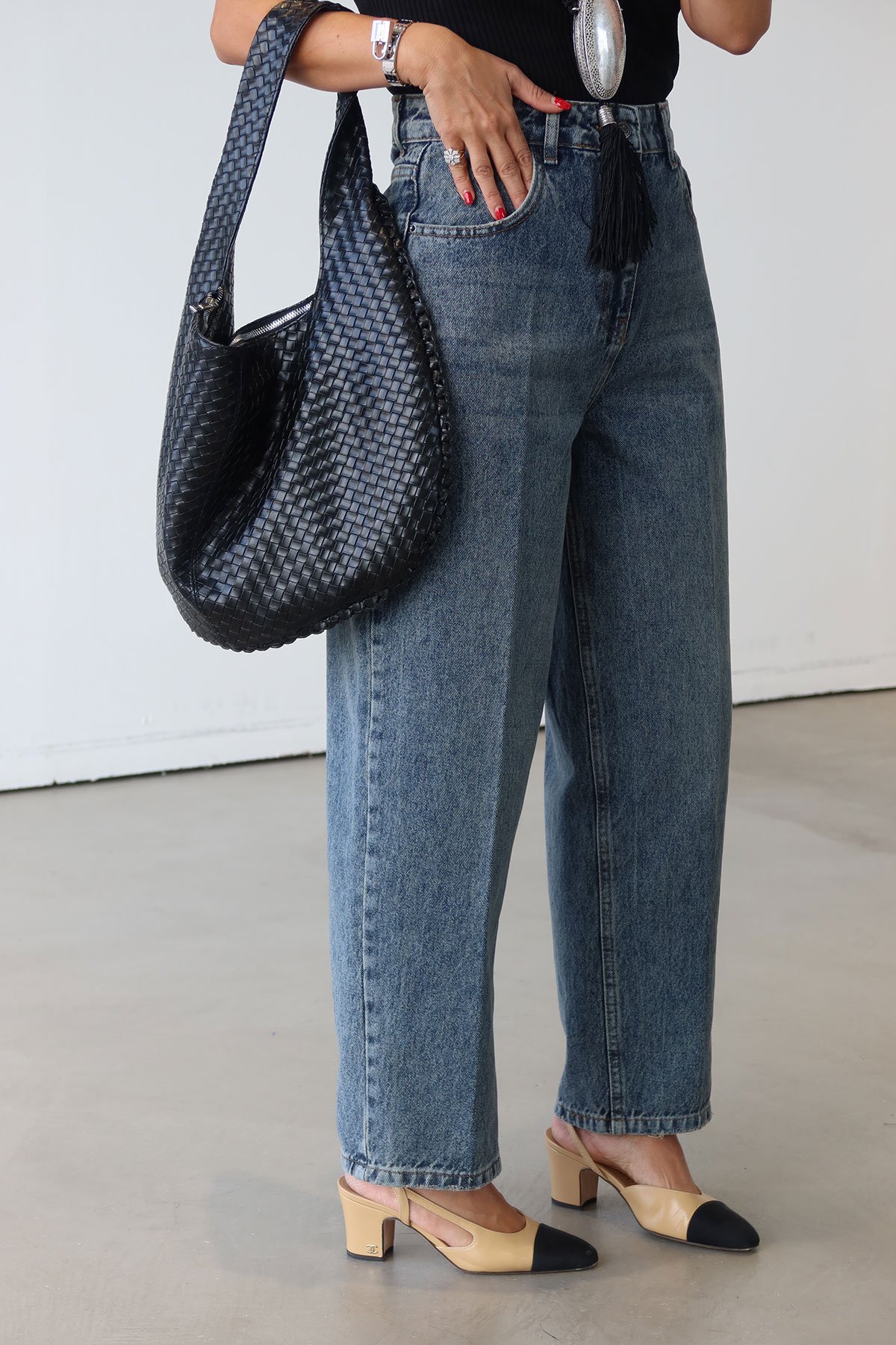 Paçası Lazer Kesikli Boyfriend Jean