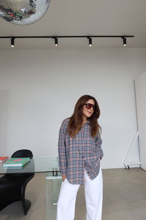 Önü Kısa Arkası Uzun Ekoseli Gömlek