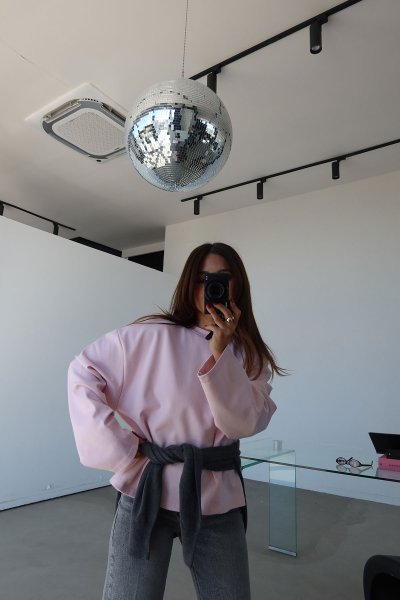 Yazı Baskılı Uzun Kollu Basic Sweat
