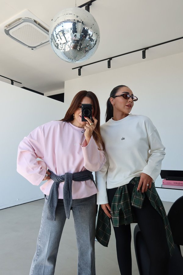 Yazı Baskılı Uzun Kollu Basic Sweat