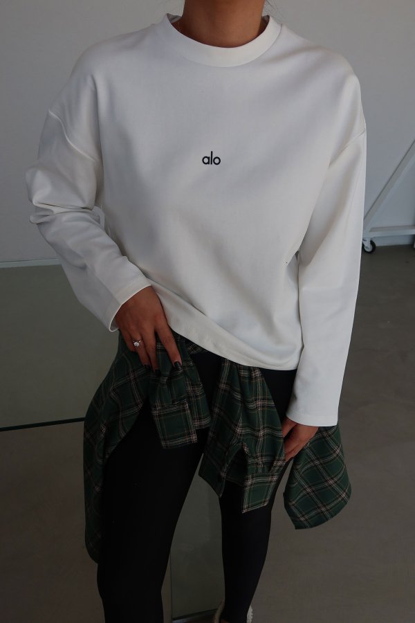 Yazı Baskılı Uzun Kollu Basic Sweat