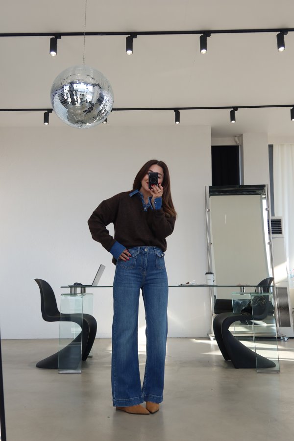 Mini Cep Detaylı Paça Kısmı Dikişli Jean