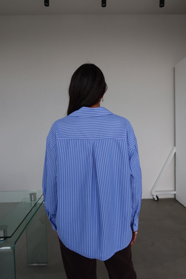 Çizgili Fiyonk Detaylı Gömlek