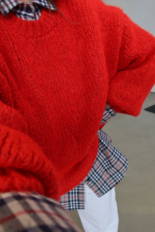 Bisiklet Yaka Kalın Örme Triko Kazak