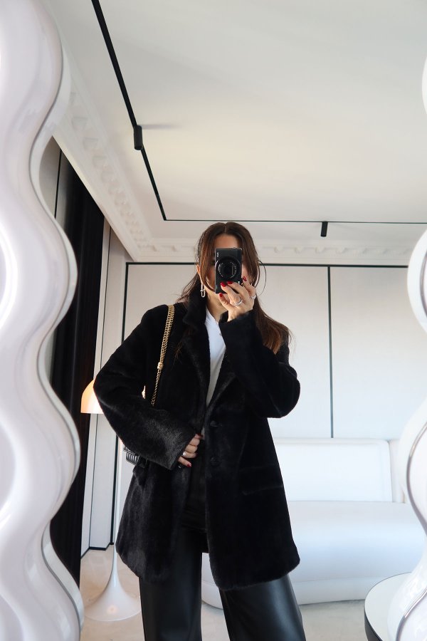 Çift Cepli Peluş Ceket