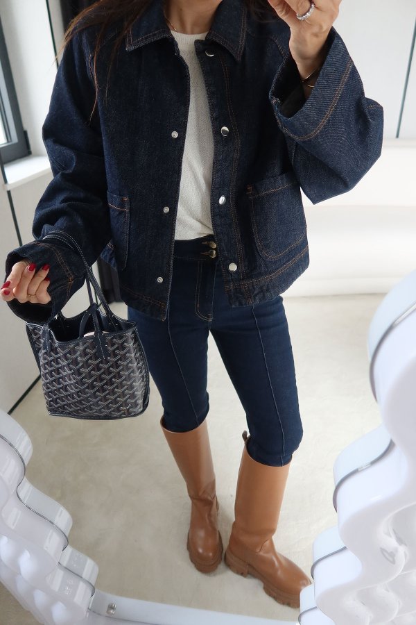 Pelerinli Denim Ceket