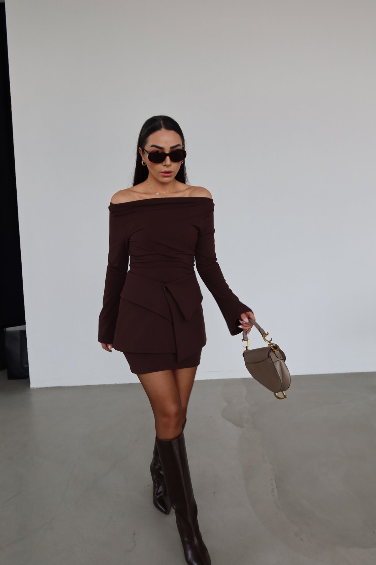 Süet Elbise Etek Takım