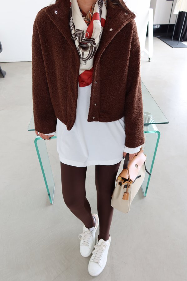 Çıtçıtlı Bürümcüklü Crop Ceket