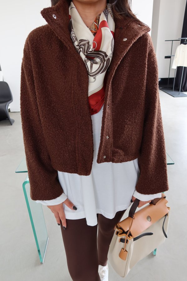 Çıtçıtlı Bürümcüklü Crop Ceket