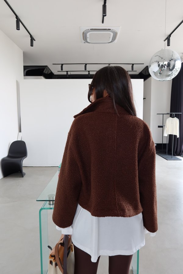 Çıtçıtlı Bürümcüklü Crop Ceket