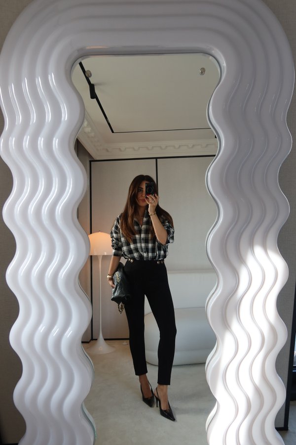 Düğme Detaylı Parça Dikişli Tayt Pantolon