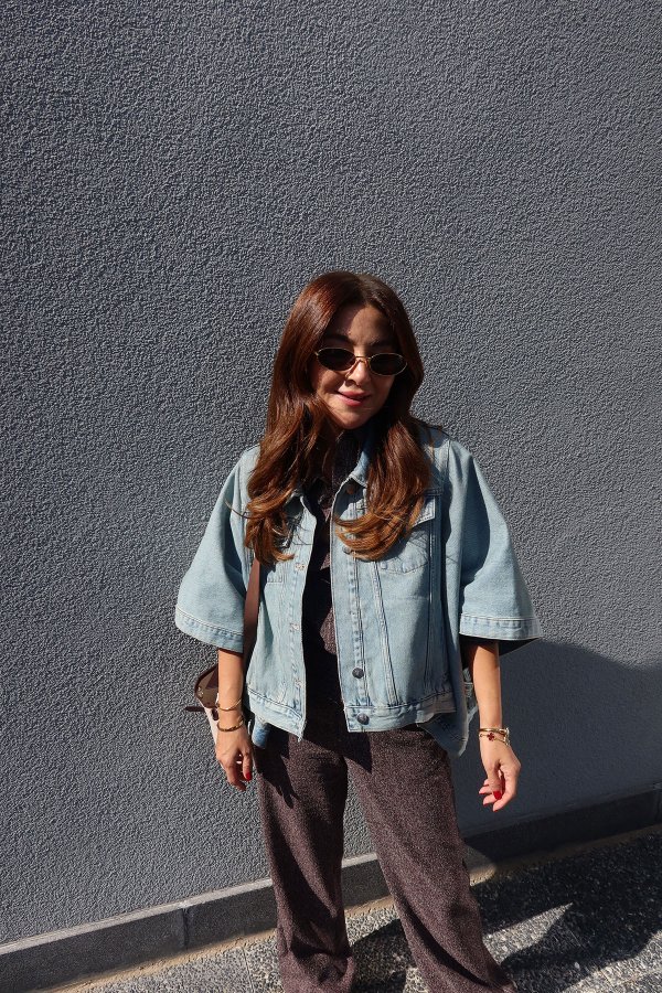 Çift Cepli Denim Panço