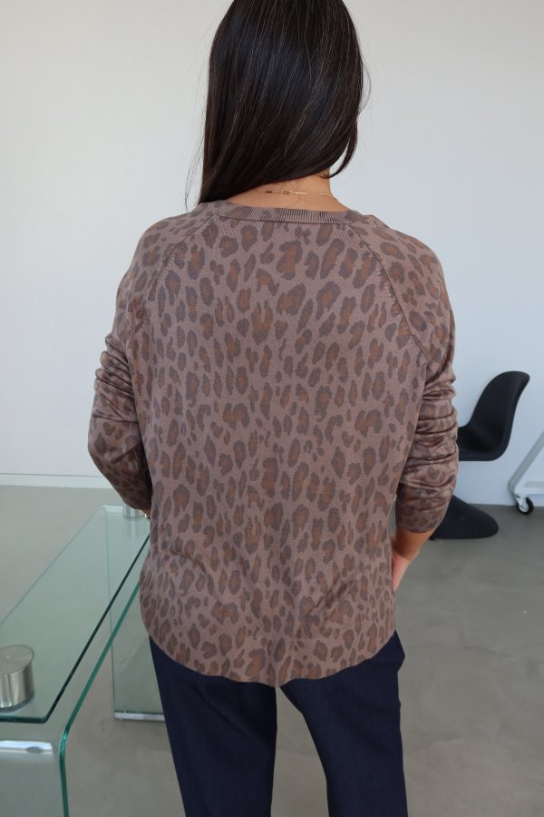 Leopar Desen İnce Triko