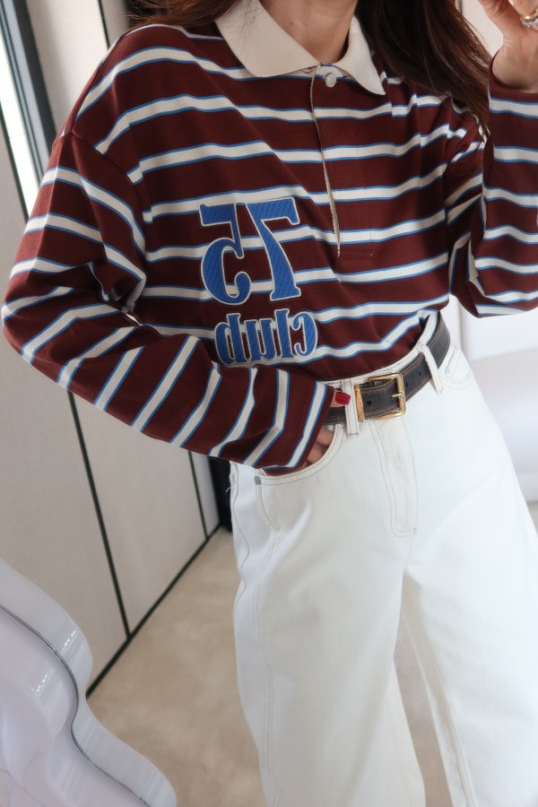 Kabartma Rakam ve Yazı Baskılı Çizgili Sweat