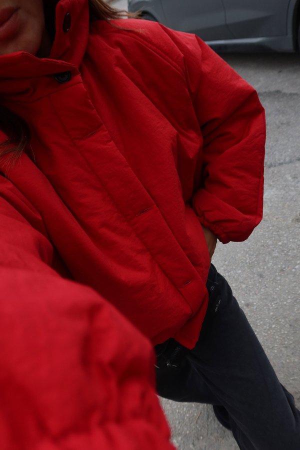 Tok Dokulu Şişme Mont