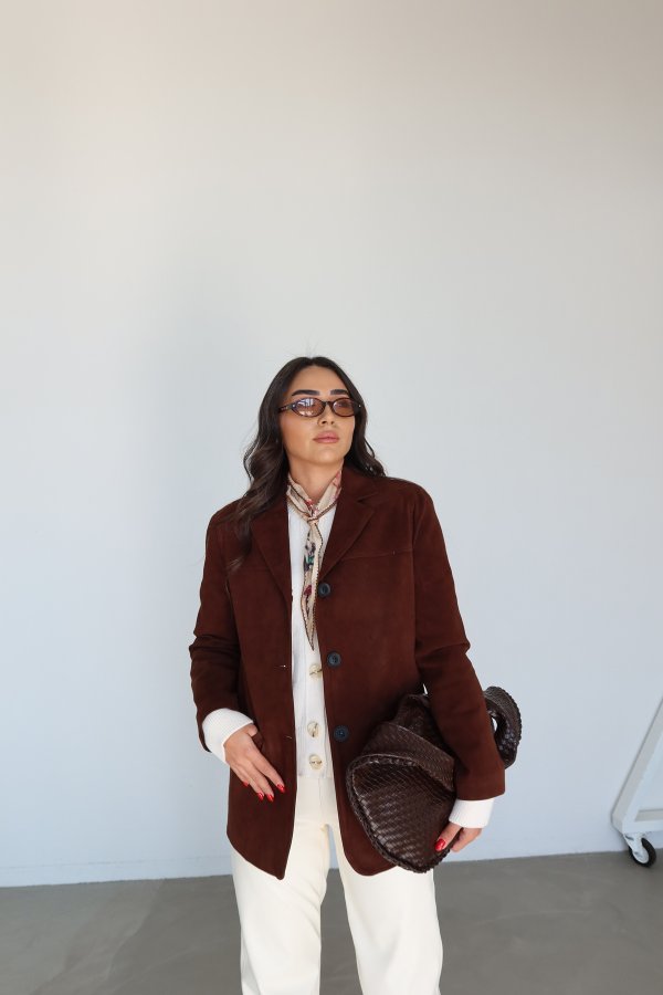 Çift Cepli Süet Ceket