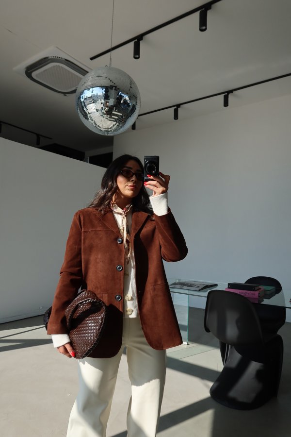 Çift Cepli Süet Ceket