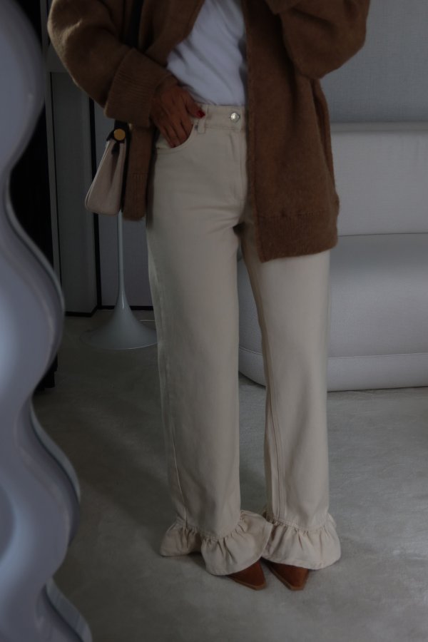 Paçası Fırfırlı Wideleg Jean