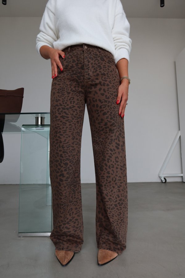 Üzeri Desenli Wideleg Jean