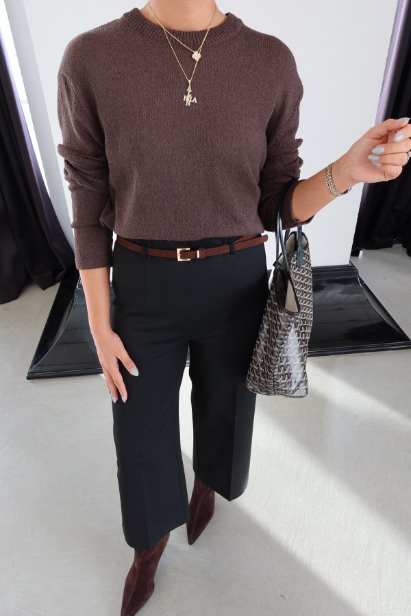 Bisiklet Yaka Oversize Basic Triko