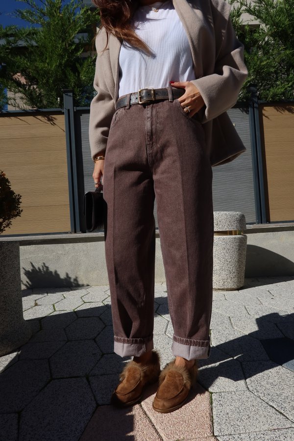 Yıkamalı Geniş Kalıp Mom Jean