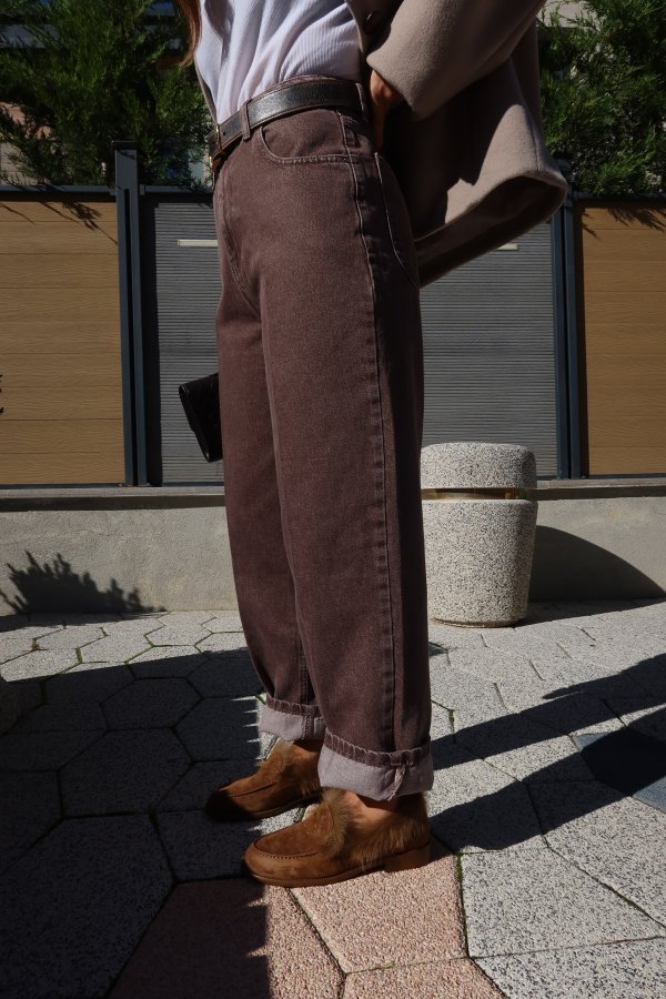 Yıkamalı Geniş Kalıp Mom Jean