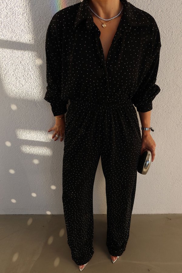 Taş Baskılı Gömlek Pantolon Takım