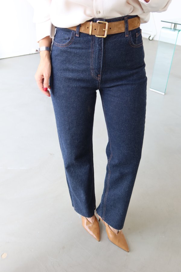 Paçası Lazer Kesimli Straight Fit Jean