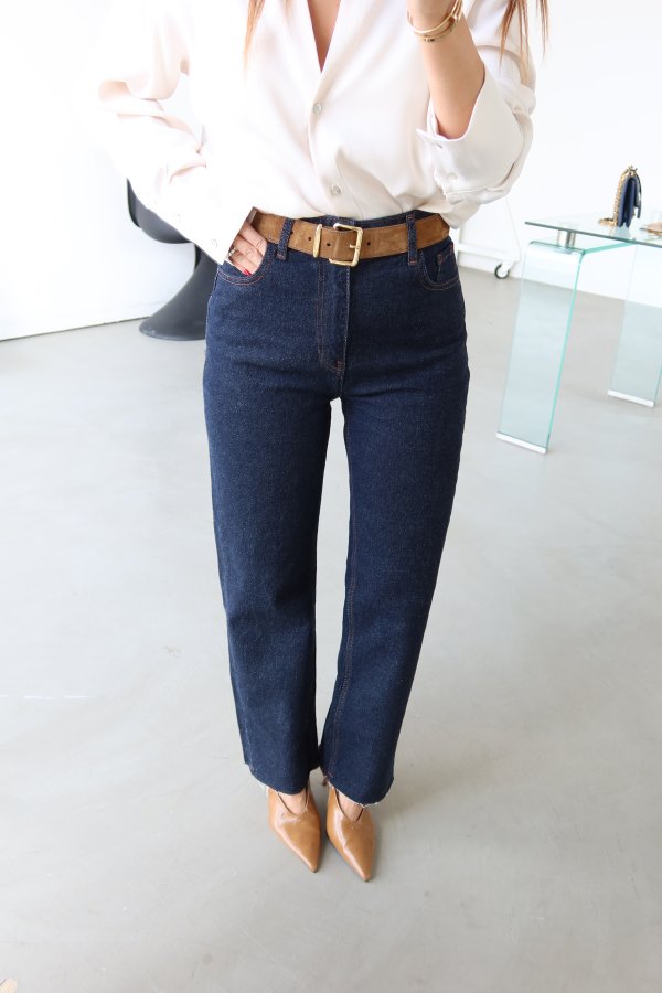 Paçası Lazer Kesimli Straight Fit Jean