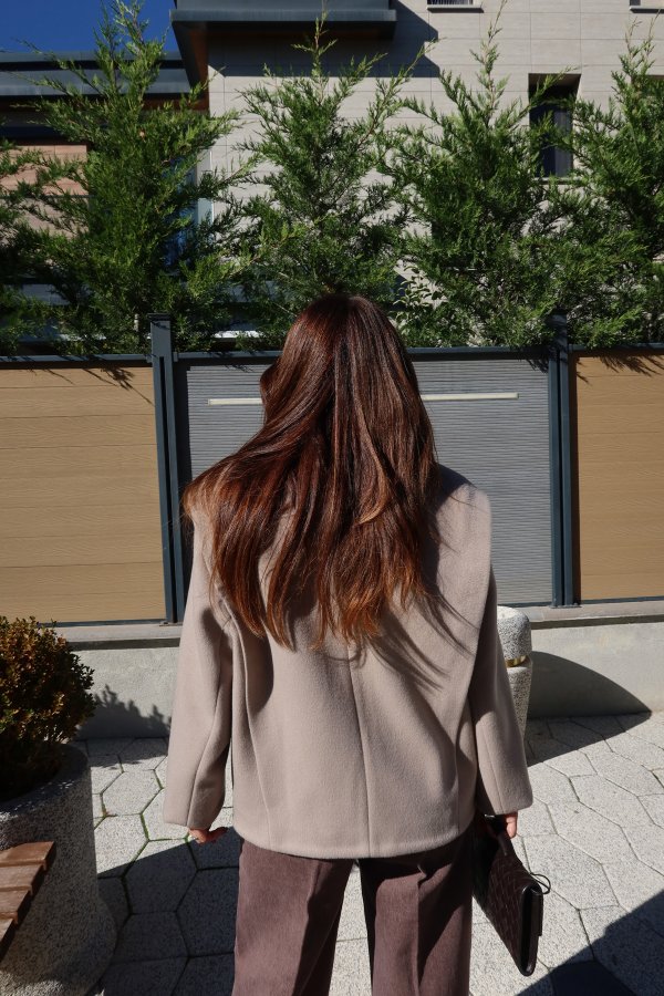 3 Düğmeli Omuz Detaylı Kaşe Ceket