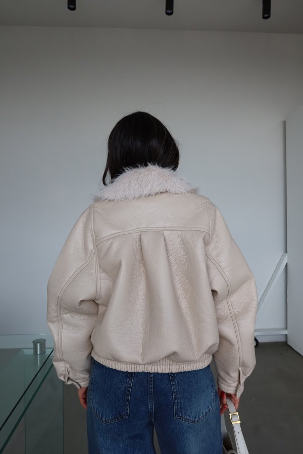 Yakası Kürklü Vintage Deri Ceket