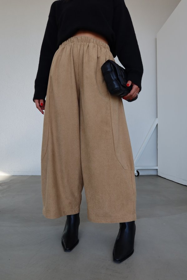 Fitilli Geniş Kalıp Pantolon