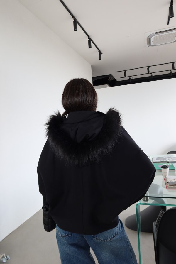 Oversize Kapişonlu Crop Ceket