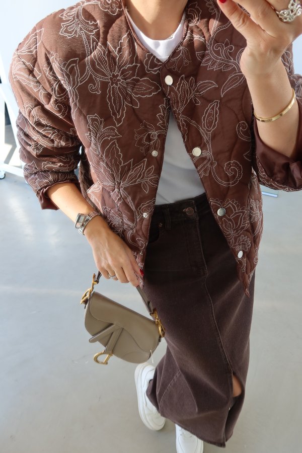 Nakış İşlemeli Kapitone Ceket