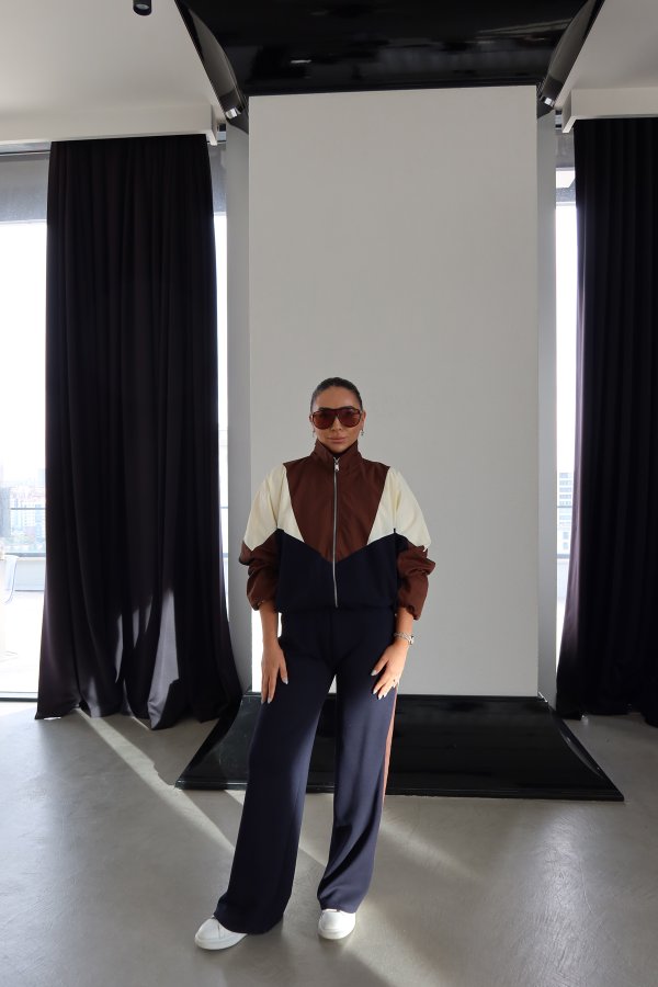 Renkli Fermuarlı Modal Sweat Eşofman Alt Takım