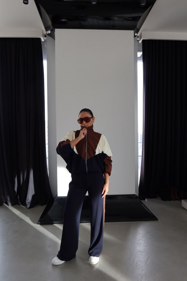 Renkli Fermuarlı Modal Sweat Eşofman Alt Takım