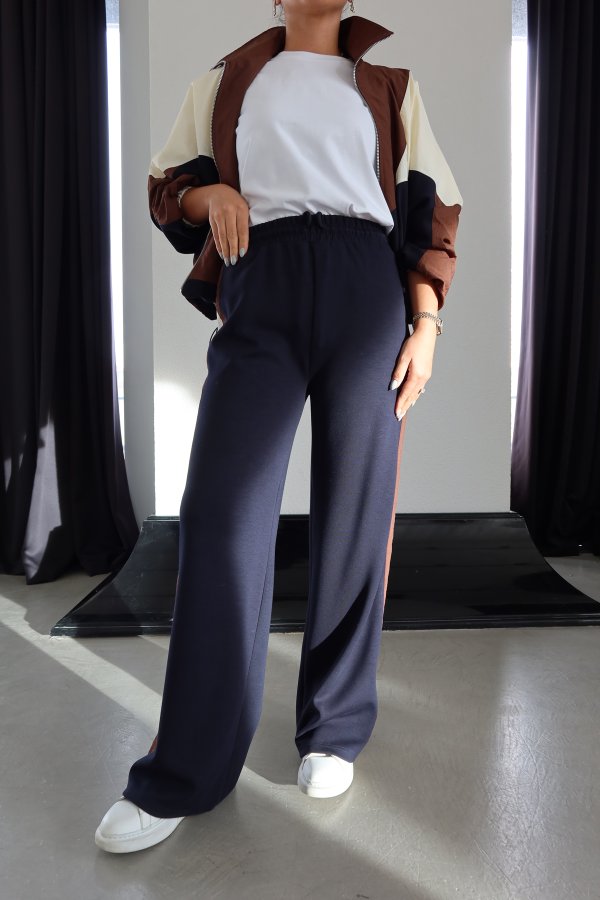 Renkli Fermuarlı Modal Sweat Eşofman Alt Takım