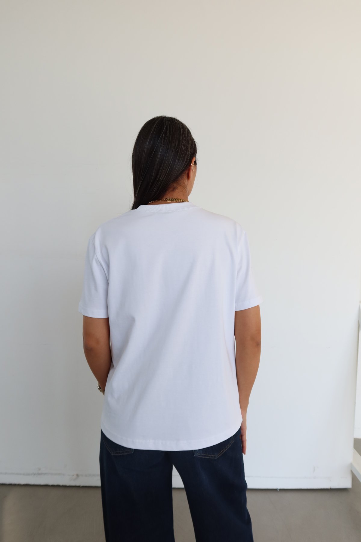 Yakası Fitilli Tok Doku Basic Tshirt